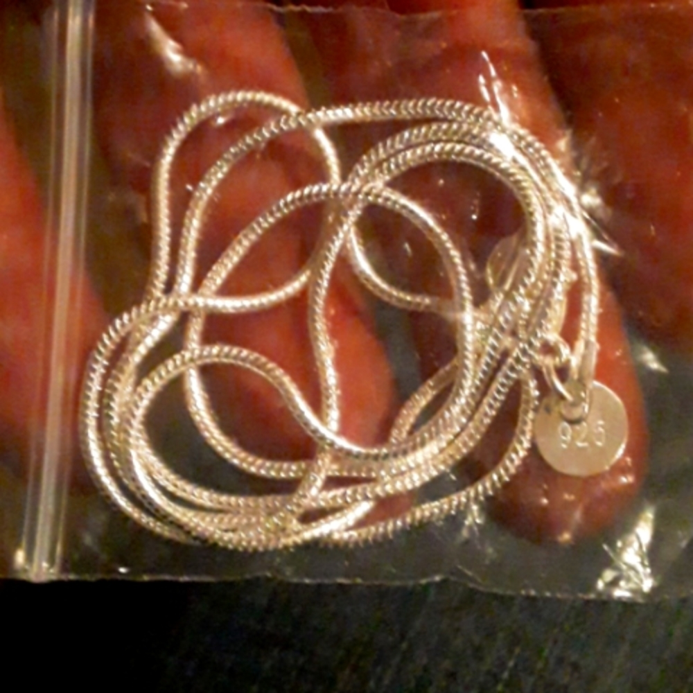 24" real 925 sterling silver necklace